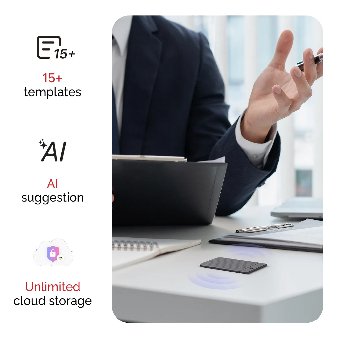 PLAUD.AI Plaud Note AI Voice Recorder Silver