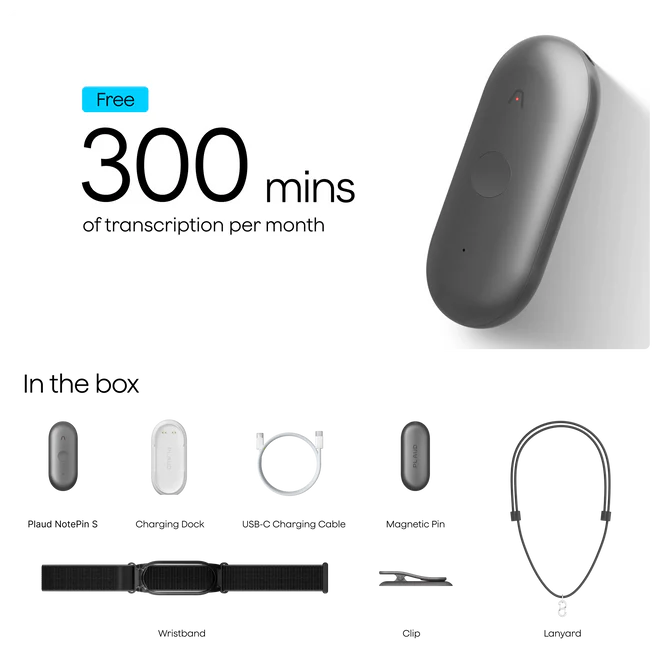 Plaud NotePin S- Black